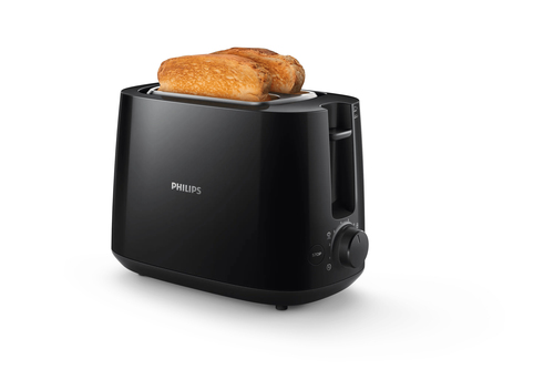 Philips HD2581/90 Daily Collection: kompakter 2-Scheiben-Toaster mit Brötchenaufsatz