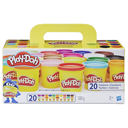 Play-Doh Super Farbenset: 20 Dosen Knete in 20 Farben, zusammen 1,68 kg