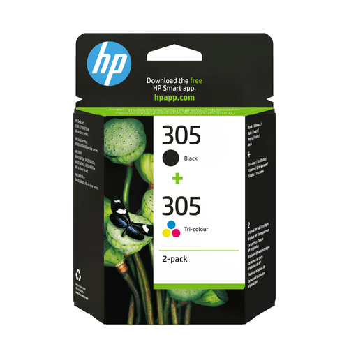 HP 305 2er-Pack: Schwarz- und Farbpatrone für DeskJet 2700/4100 und ENVY 6000/6400