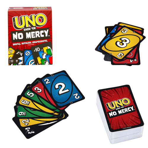 UNO Show ’em No Mercy: UNO variant with 168 cards and much tougher penalties